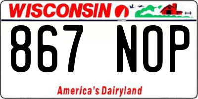 WI license plate 867NOP