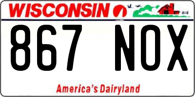 WI license plate 867NOX