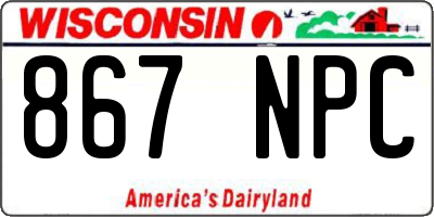 WI license plate 867NPC