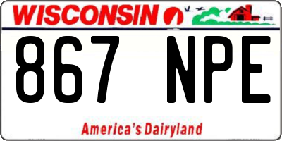 WI license plate 867NPE