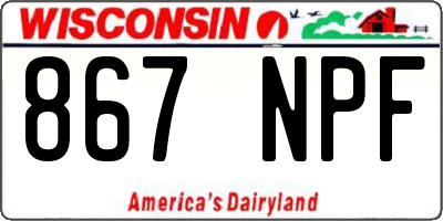 WI license plate 867NPF