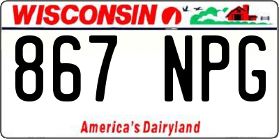 WI license plate 867NPG