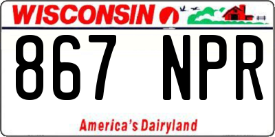 WI license plate 867NPR