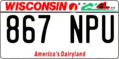 WI license plate 867NPU