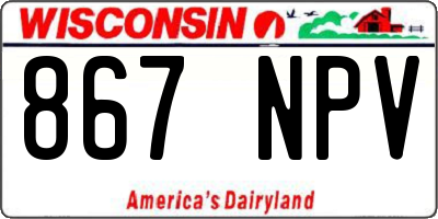 WI license plate 867NPV
