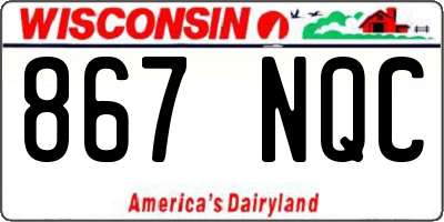 WI license plate 867NQC