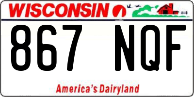 WI license plate 867NQF