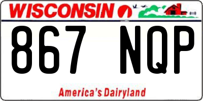 WI license plate 867NQP