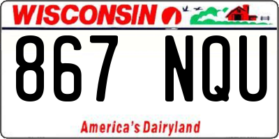 WI license plate 867NQU