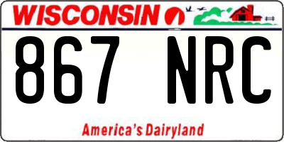 WI license plate 867NRC