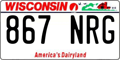 WI license plate 867NRG