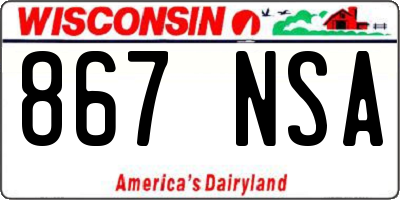 WI license plate 867NSA