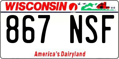WI license plate 867NSF