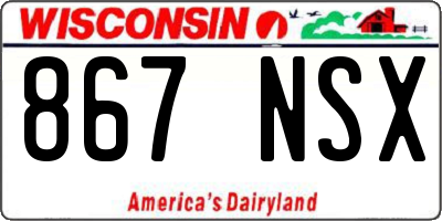 WI license plate 867NSX