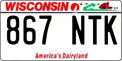 WI license plate 867NTK