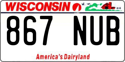 WI license plate 867NUB