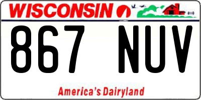 WI license plate 867NUV