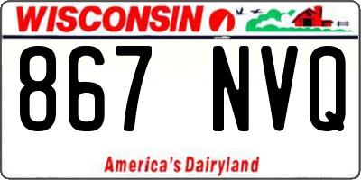 WI license plate 867NVQ