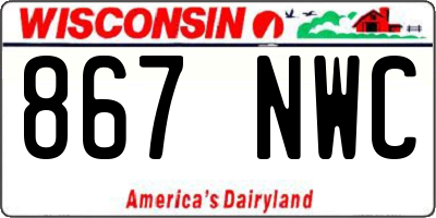 WI license plate 867NWC