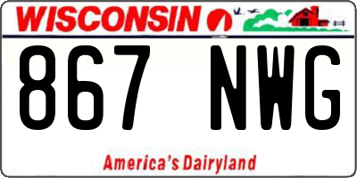 WI license plate 867NWG