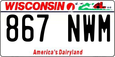 WI license plate 867NWM