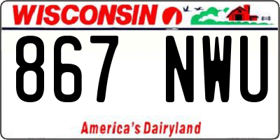 WI license plate 867NWU