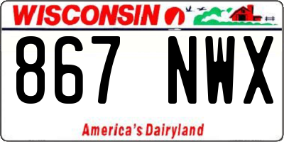WI license plate 867NWX
