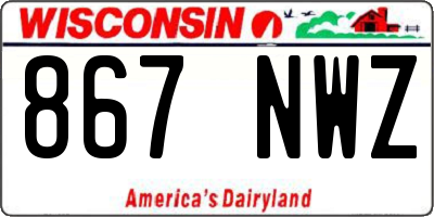 WI license plate 867NWZ