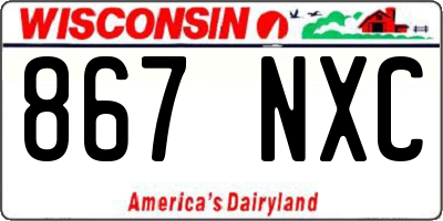 WI license plate 867NXC