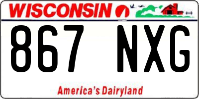 WI license plate 867NXG