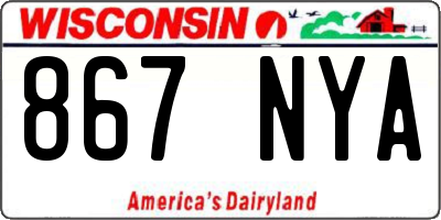 WI license plate 867NYA