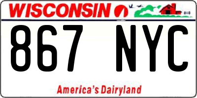 WI license plate 867NYC