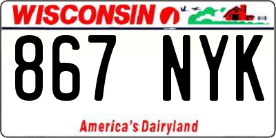 WI license plate 867NYK