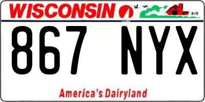 WI license plate 867NYX