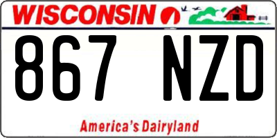 WI license plate 867NZD