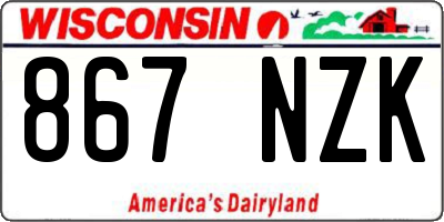 WI license plate 867NZK