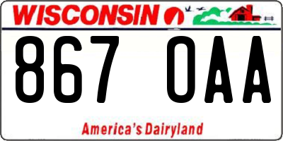 WI license plate 867OAA