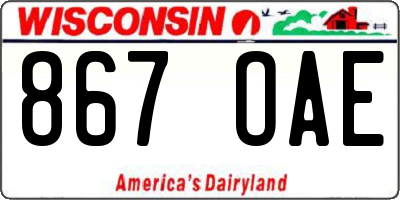 WI license plate 867OAE