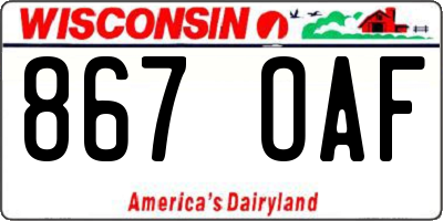 WI license plate 867OAF