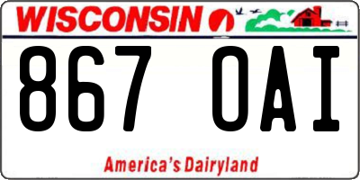 WI license plate 867OAI