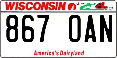 WI license plate 867OAN