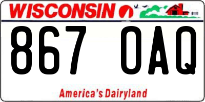 WI license plate 867OAQ