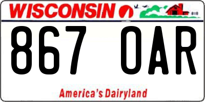 WI license plate 867OAR