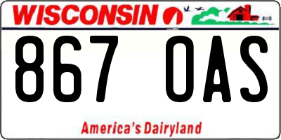 WI license plate 867OAS