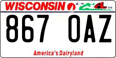 WI license plate 867OAZ