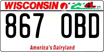 WI license plate 867OBD