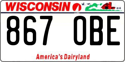 WI license plate 867OBE