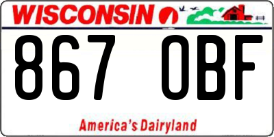 WI license plate 867OBF