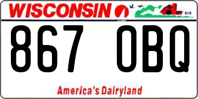 WI license plate 867OBQ