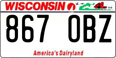 WI license plate 867OBZ